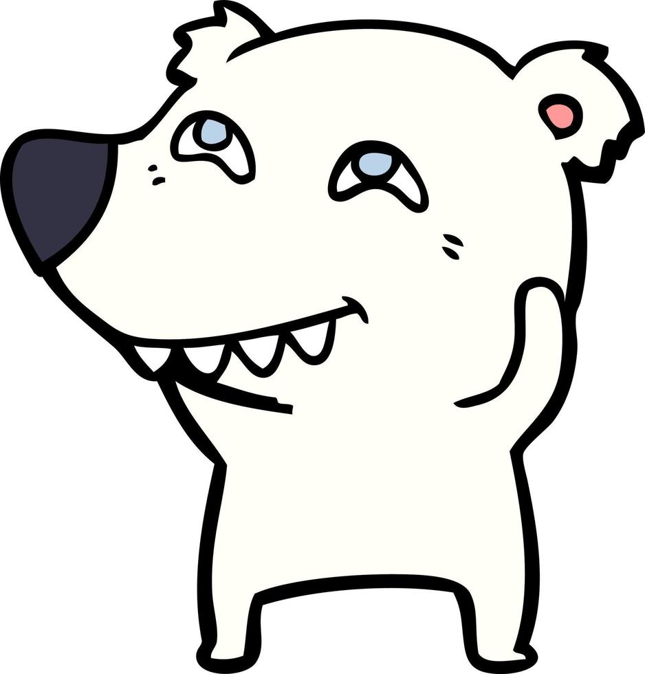 personaje de oso polar vectorial en estilo de dibujos animados vector