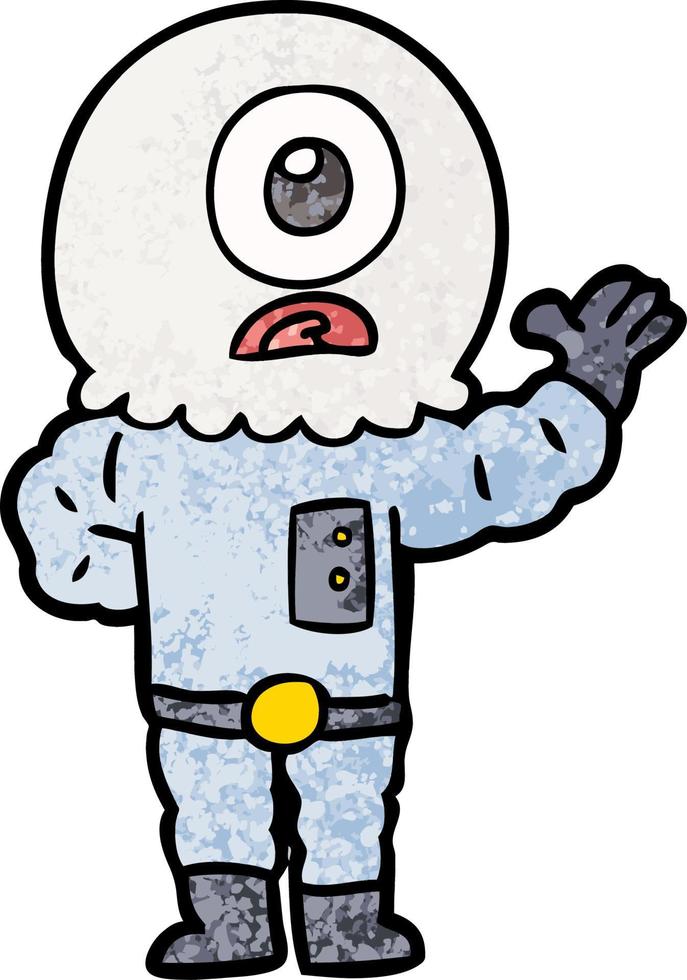 Vector alien character in cartoon style