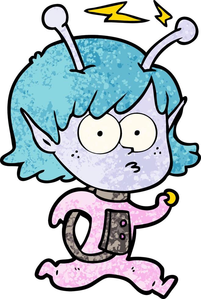 Vector alien character in cartoon style