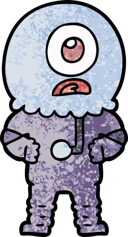 Vector alien character in cartoon style