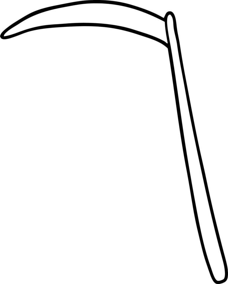 Line drawing cartoon cute scythe vector