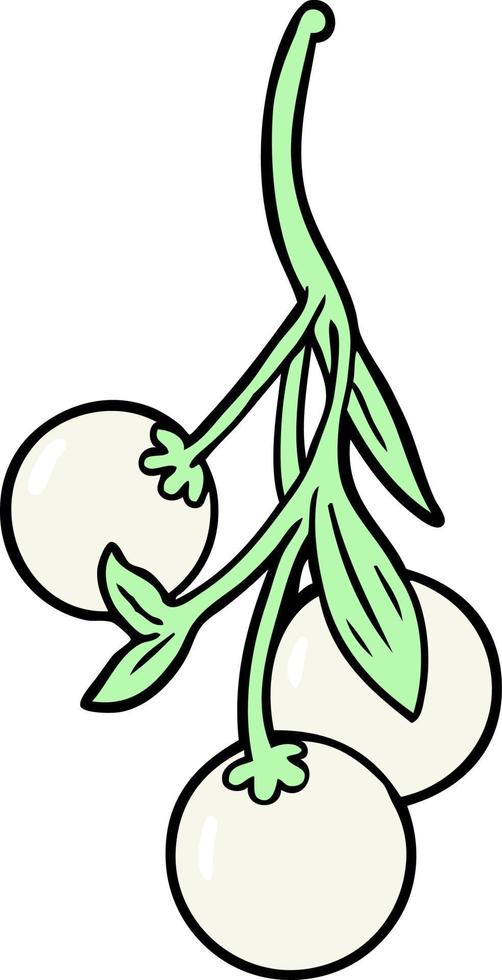Cartoon winter mistletoe vector