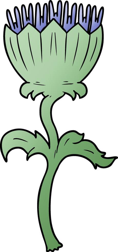 cardo de planta de dibujos animados vector