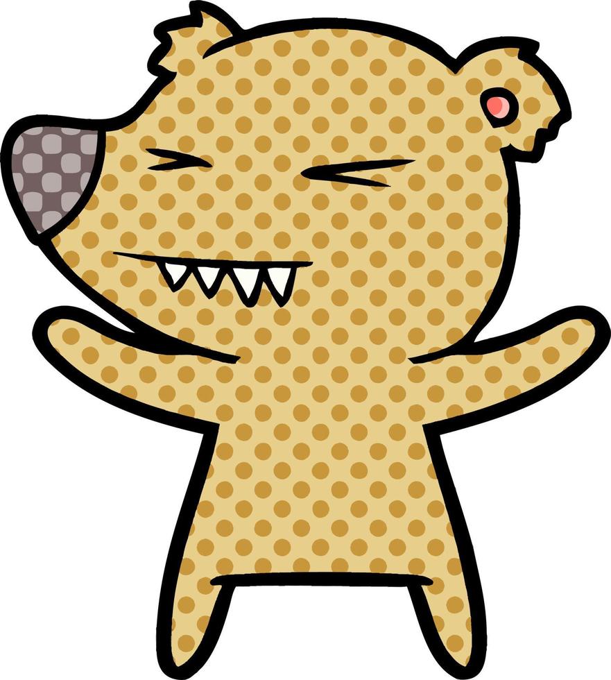 lindo oso de dibujos animados vector