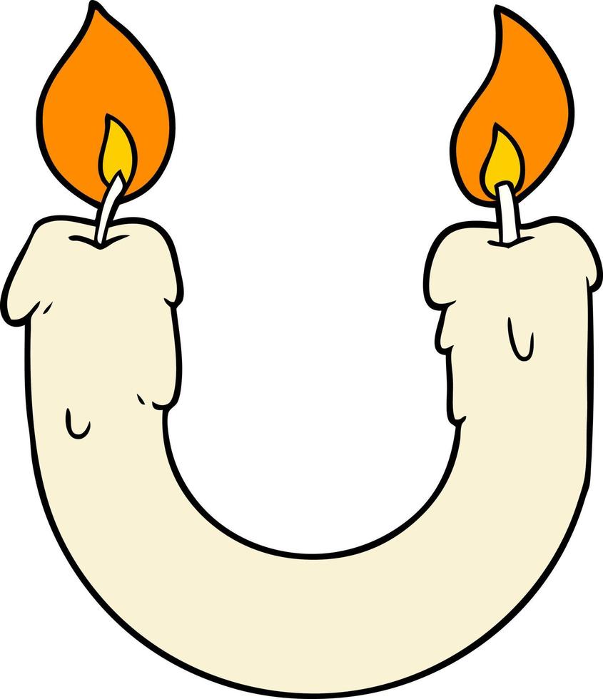 Cartoon burning candle vector