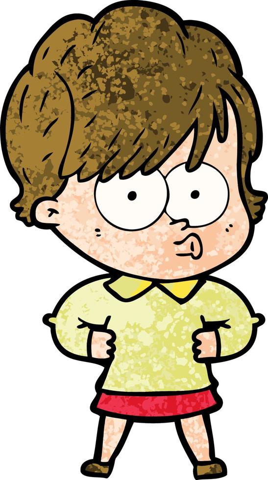 Vector woman character in cartoon style
