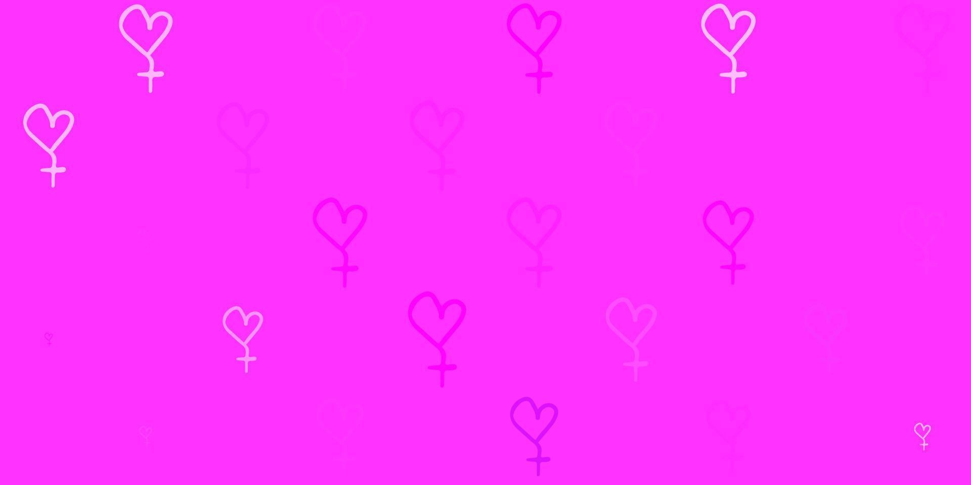 Light Purple vector texture with women rights symbols.