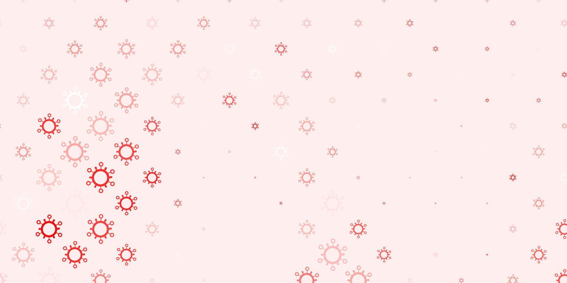 Light red vector background with covid-19 symbols.