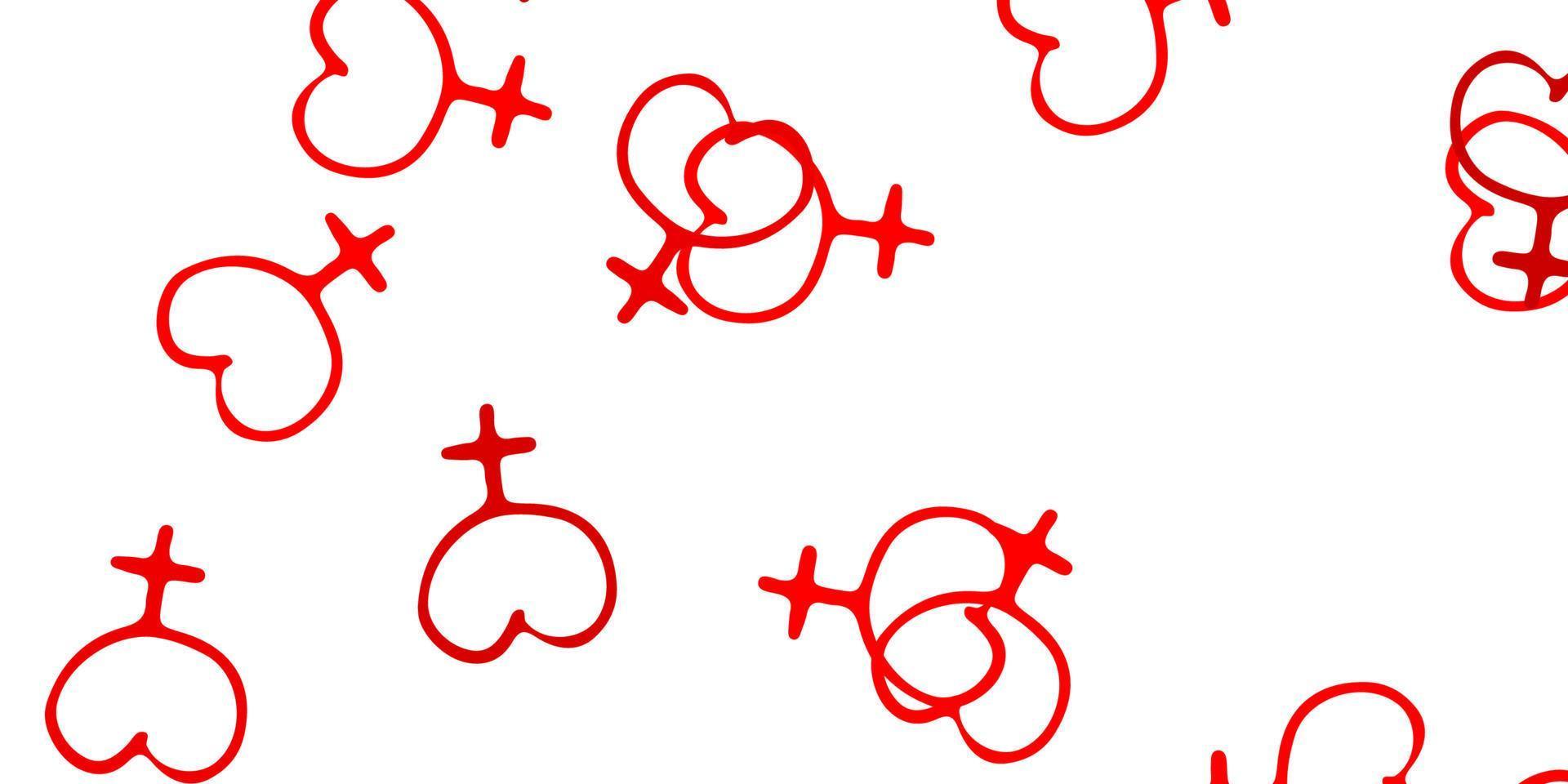 Light Red vector texture with women's rights symbols.