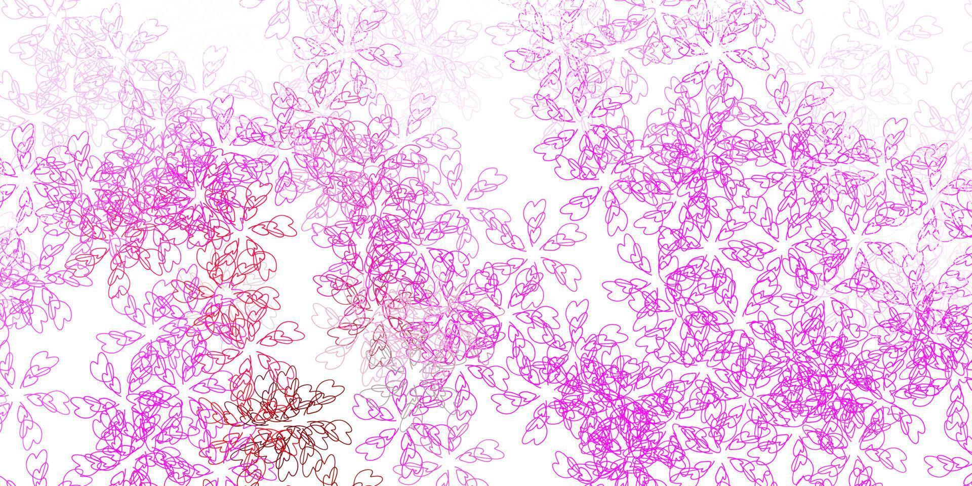 Light purple, pink vector abstract texture with leaves.