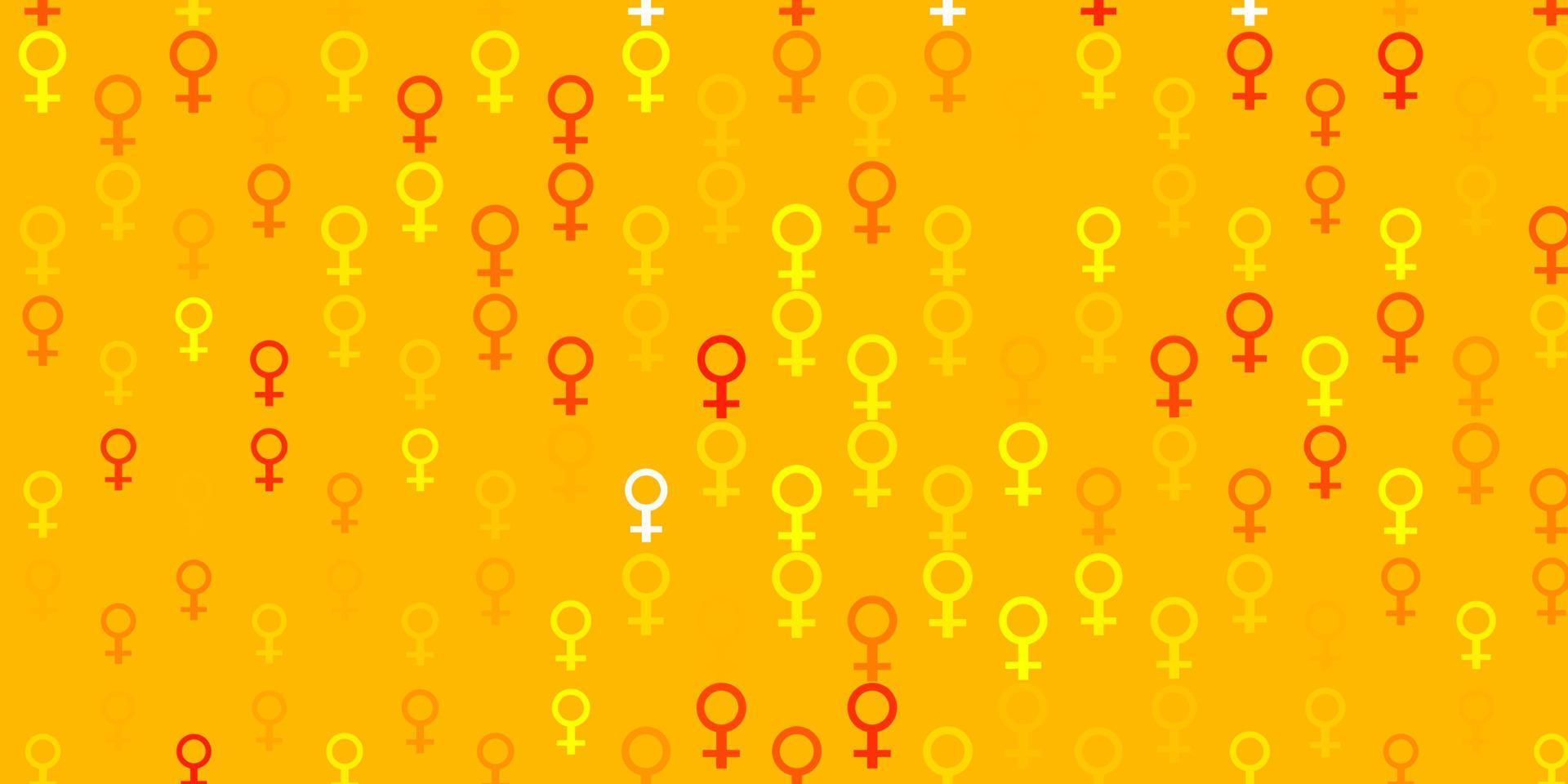 Light Orange vector template with businesswoman signs.