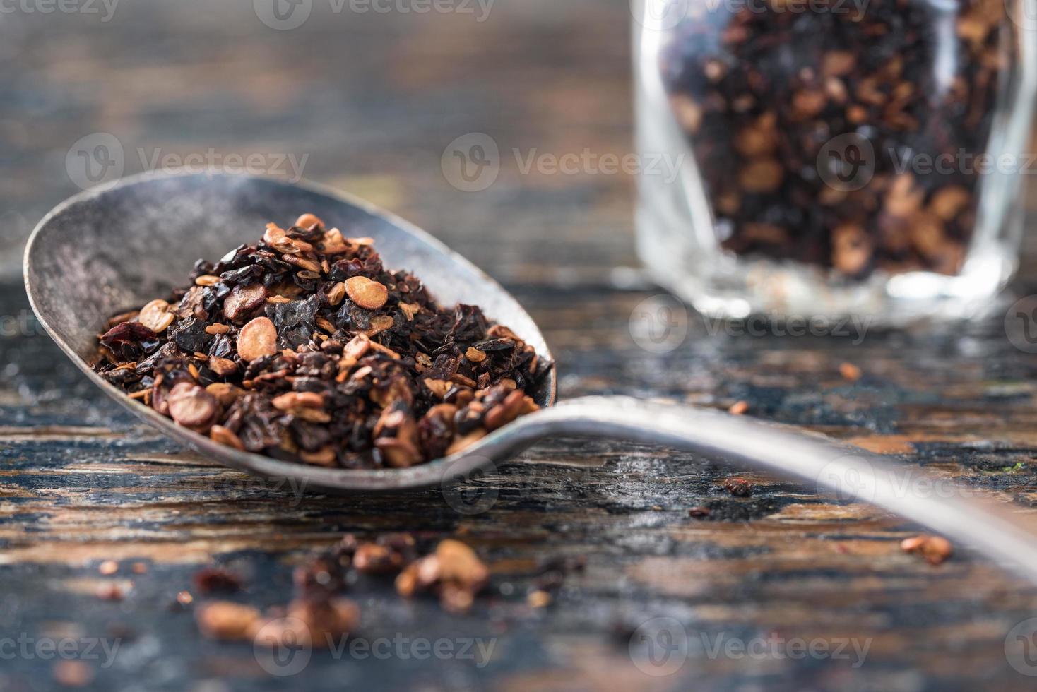 Chipotle Pepper Flakes on a Spoon photo
