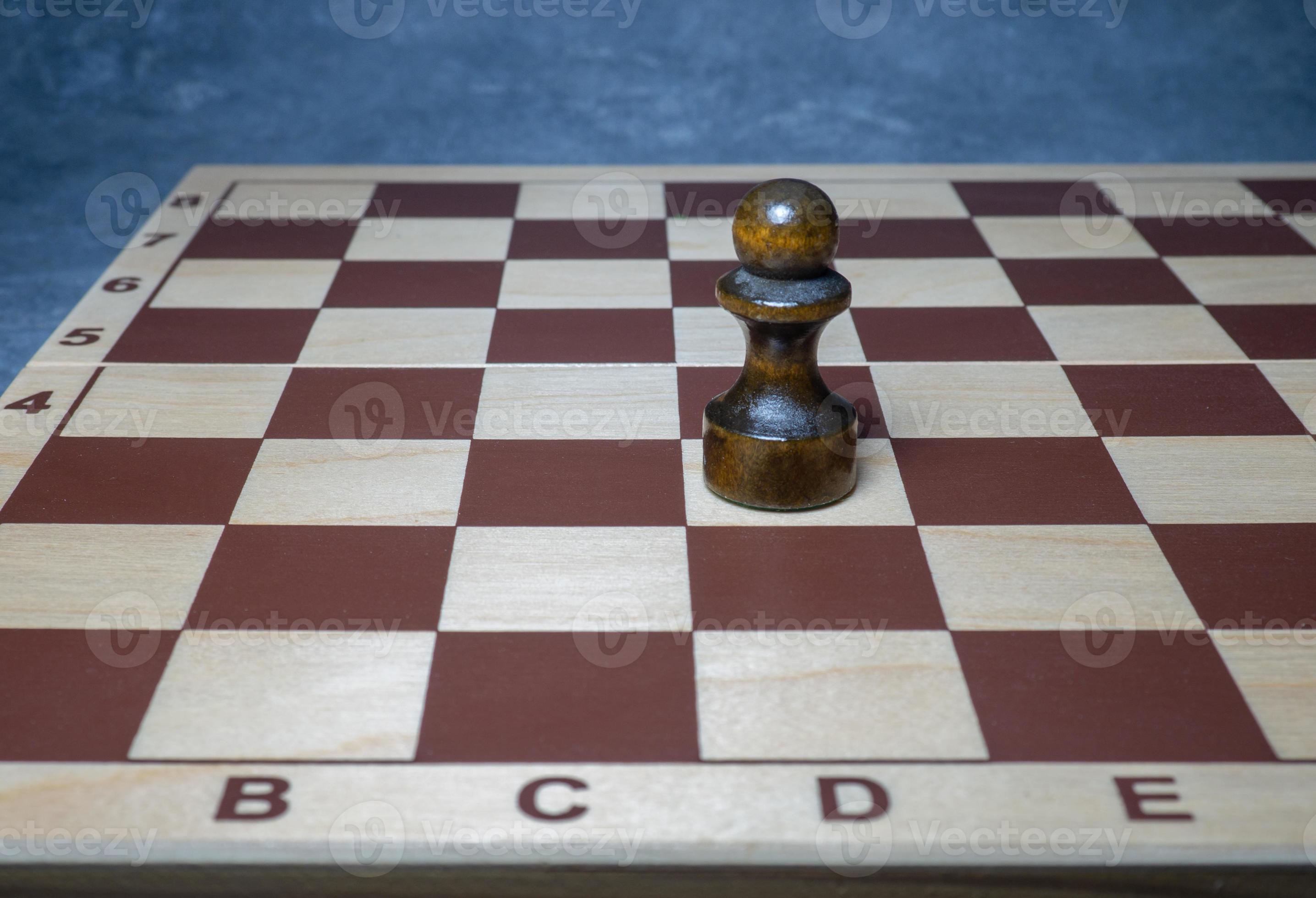 Chess board with figures. Wooden chess. Board games. Location of