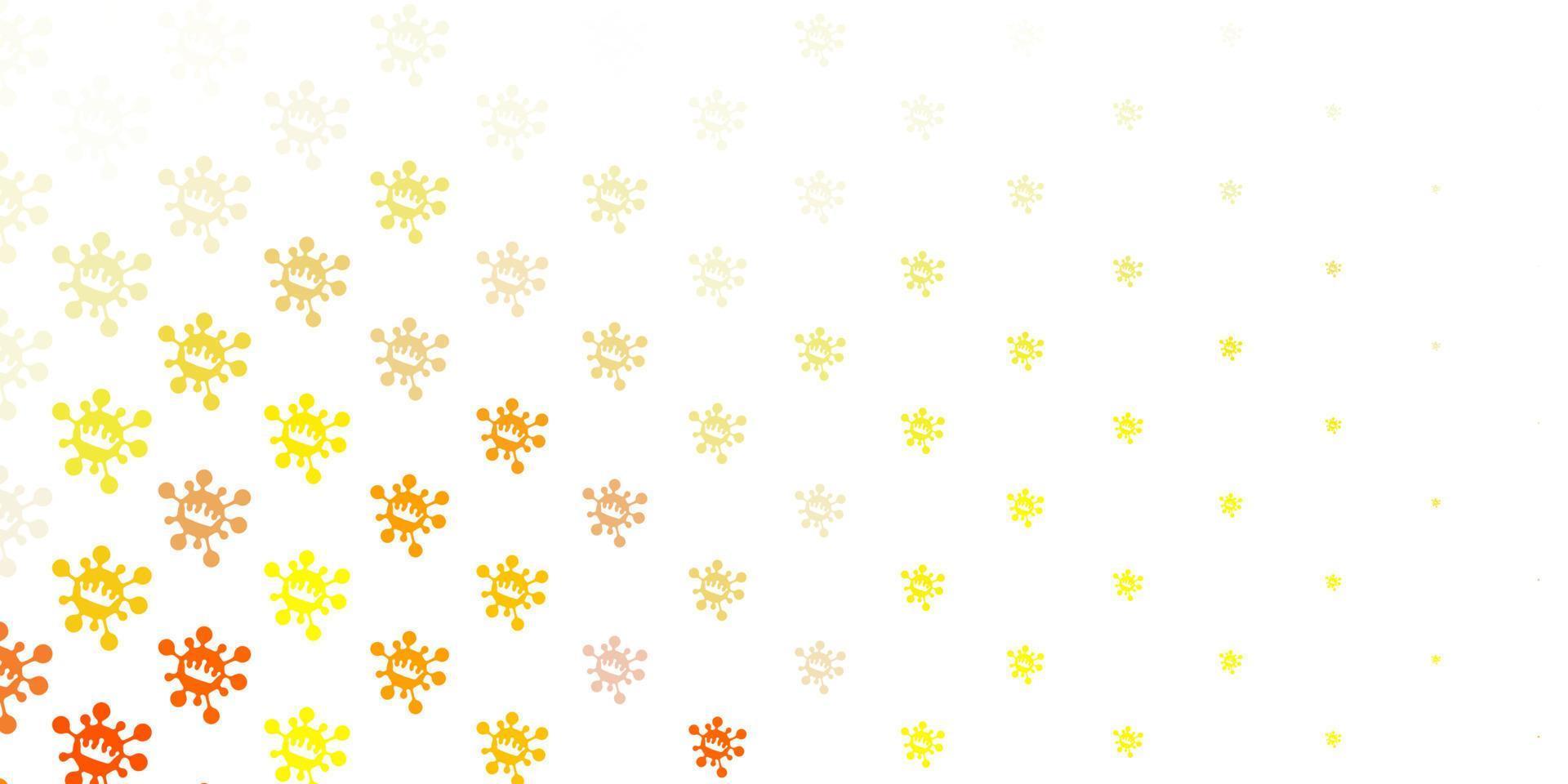 Light yellow vector background with covid-19 symbols.