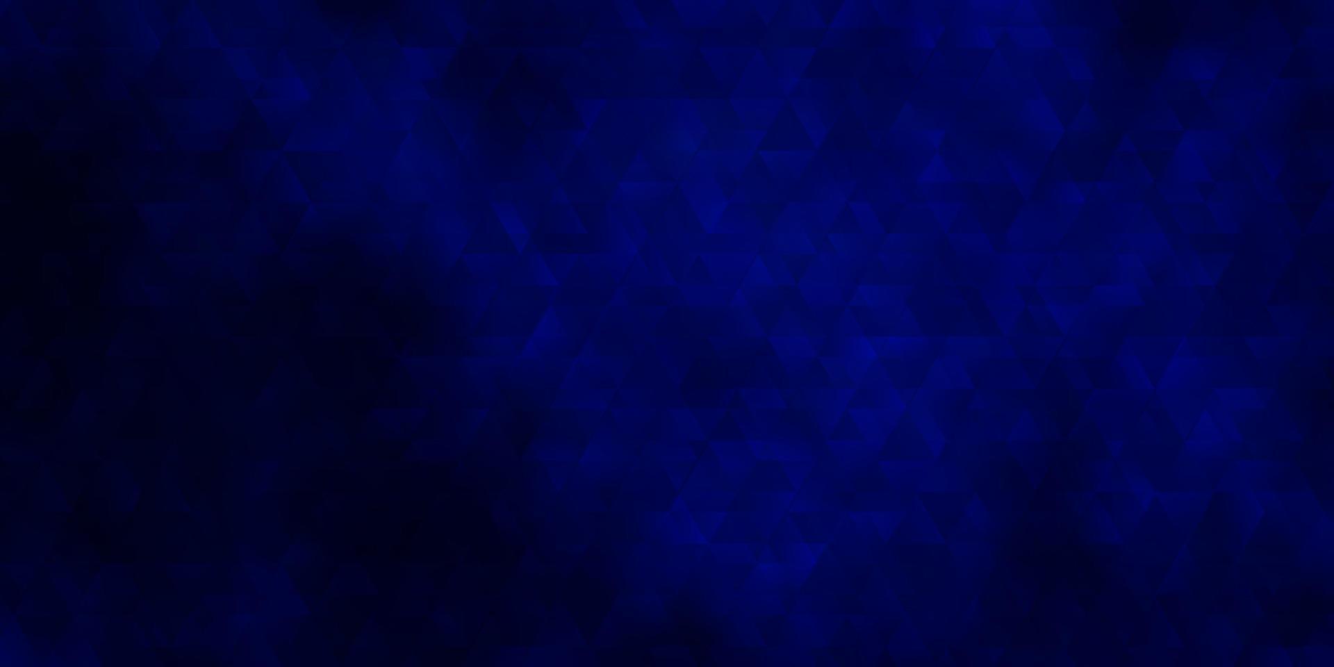 textura de vector azul oscuro con líneas, triángulos.