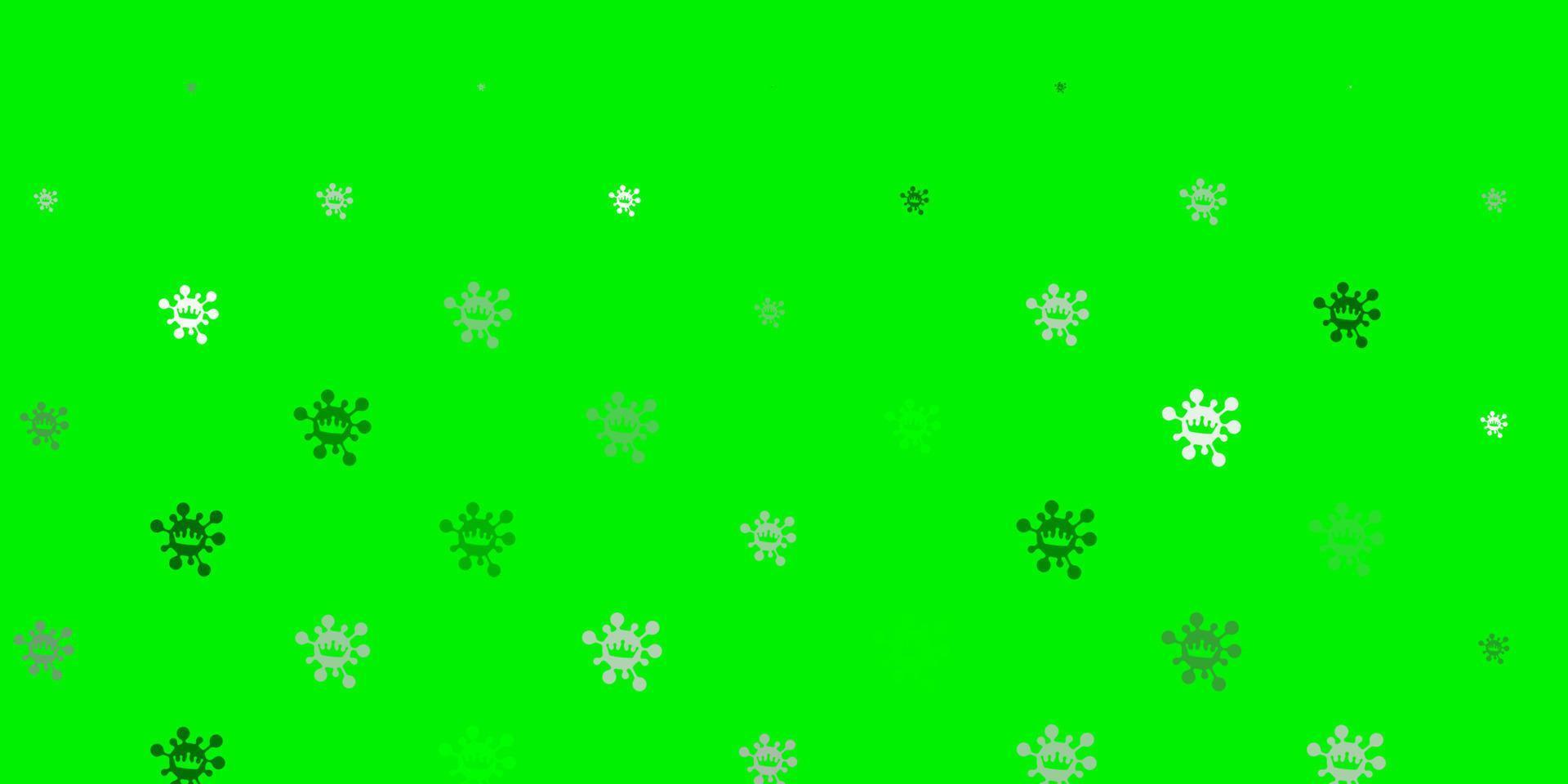 Light green vector pattern with coronavirus elements.