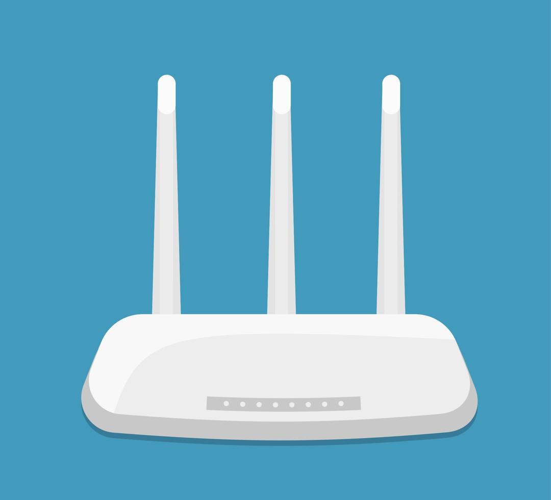 Signo de enrutador de módem Ethernet inalámbrico, ilustración vectorial. aislado en blanco vector