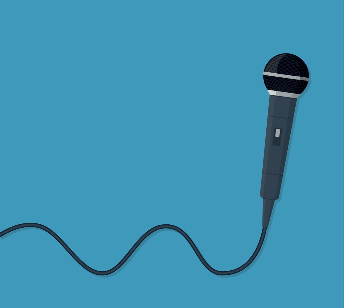 Microphone vector. News illustration. News on television and radio. Interview.Microphone for karaoke vector