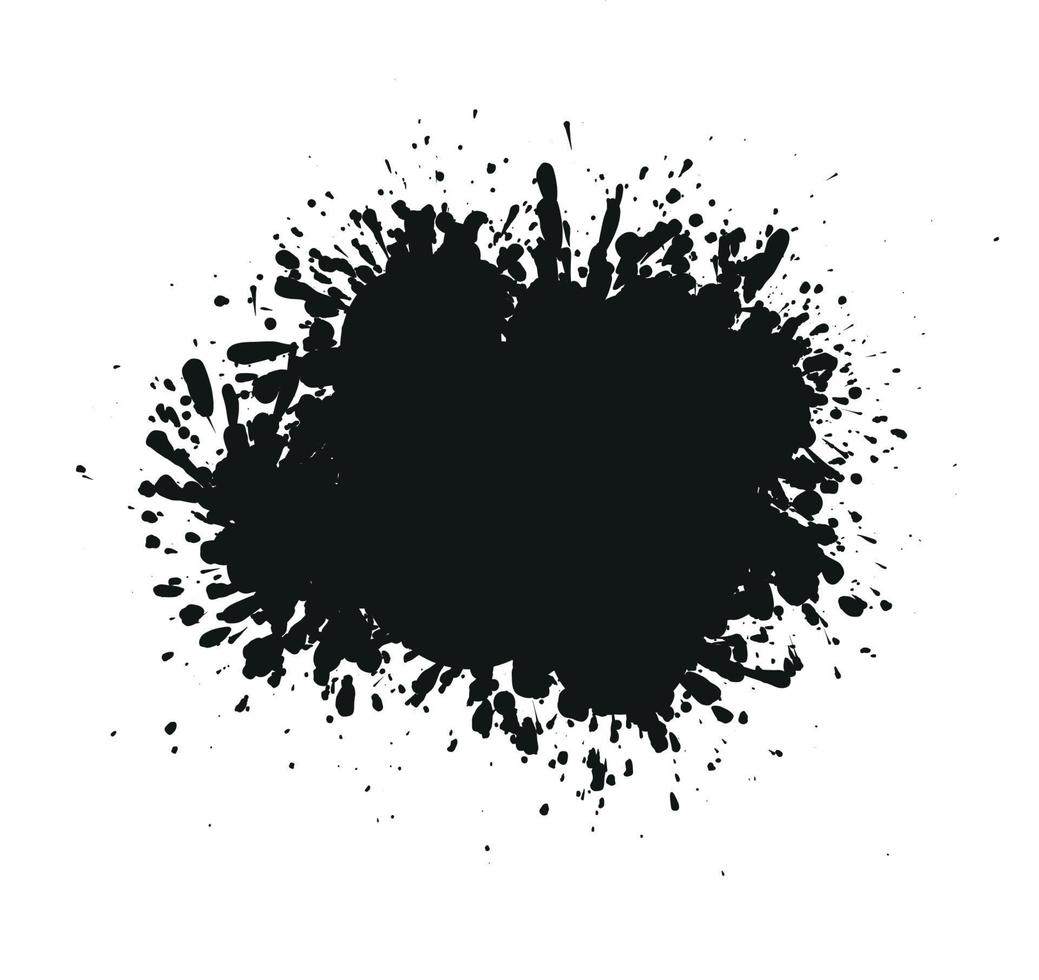 Abstract black Ink splash background, grunge vector design template - paint brush