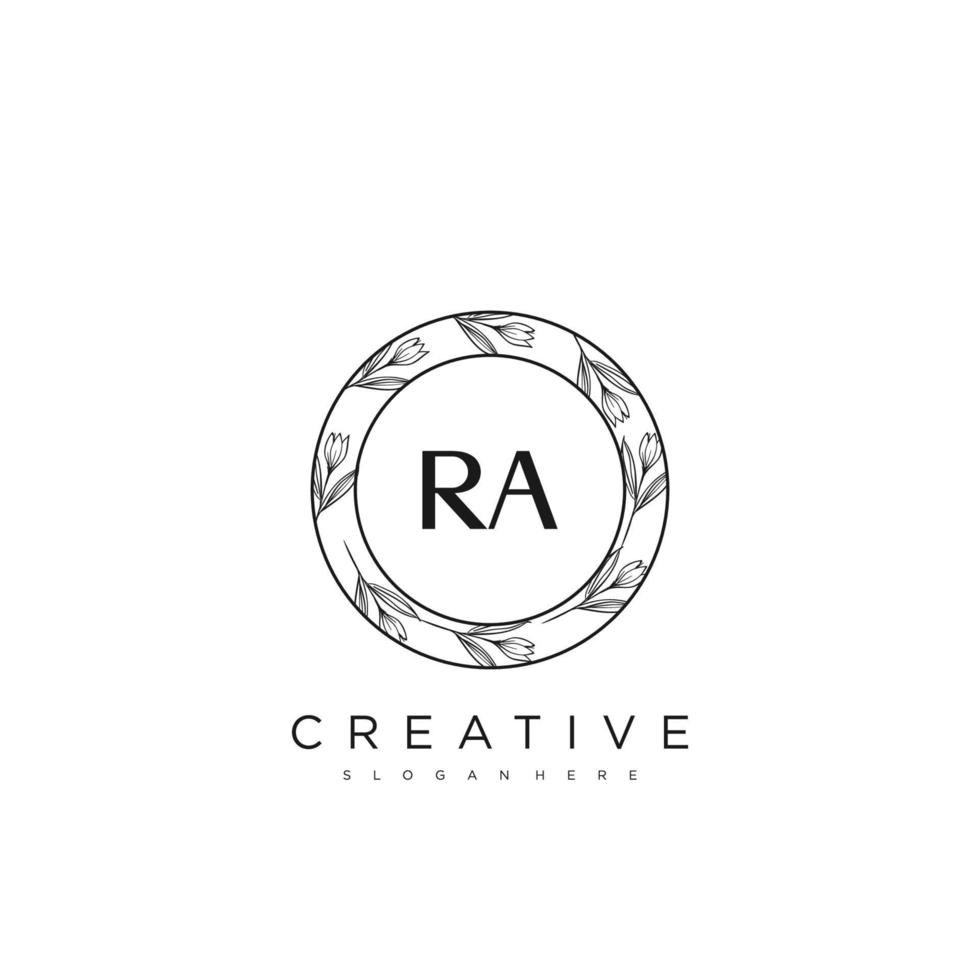 RA Initial Letter Flower Logo Template Vector premium vector art