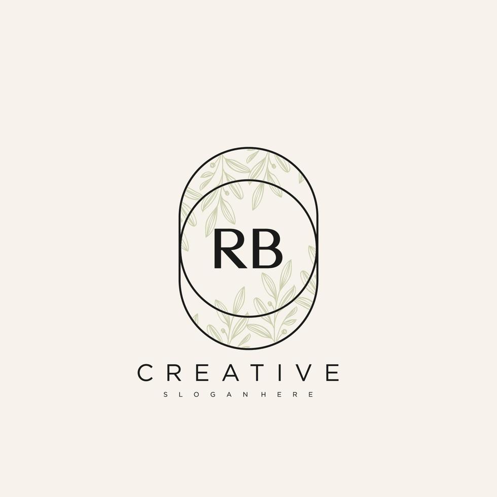 RB Initial Letter Flower Logo Template Vector premium vector art