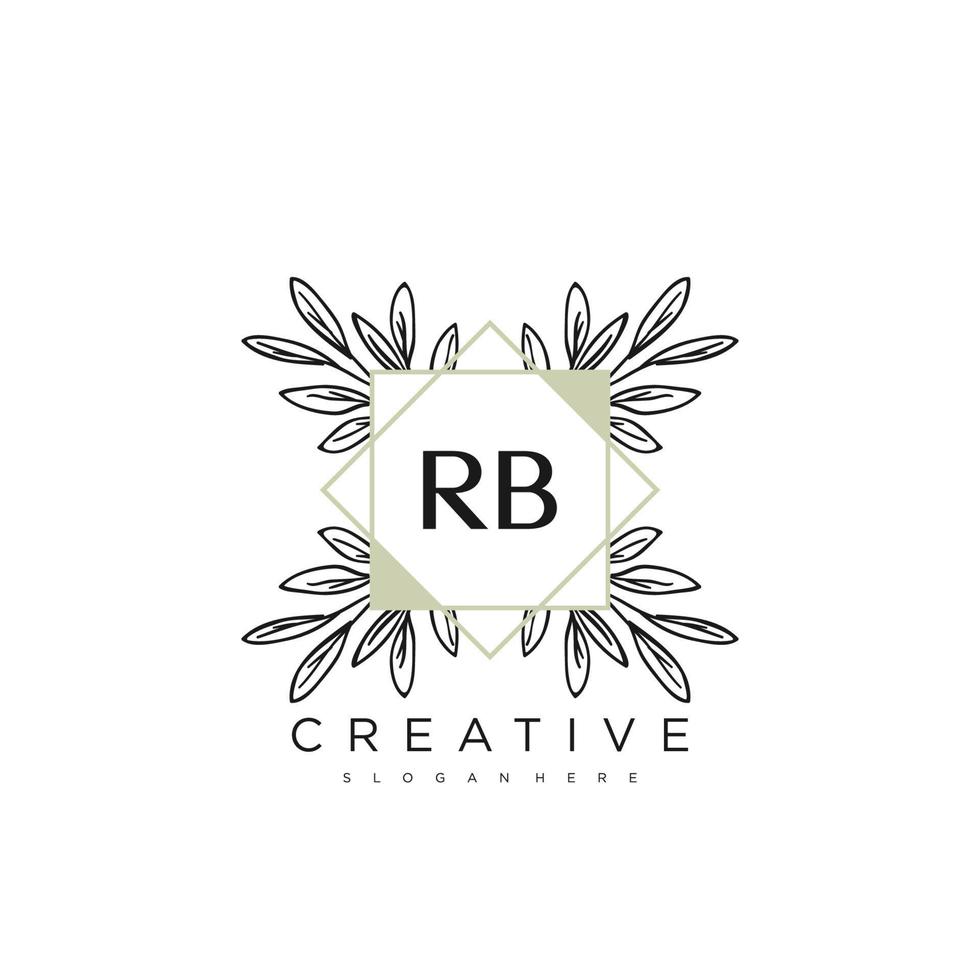 RB Initial Letter Flower Logo Template Vector premium vector art