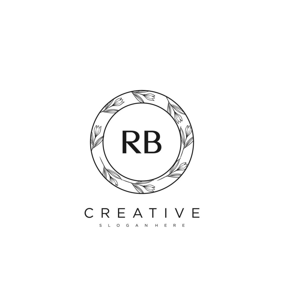 RB Initial Letter Flower Logo Template Vector premium vector art