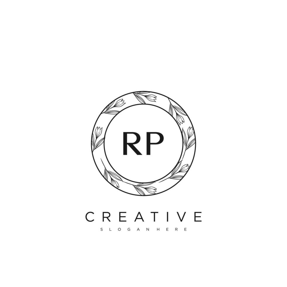 RP Initial Letter Flower Logo Template Vector premium vector art