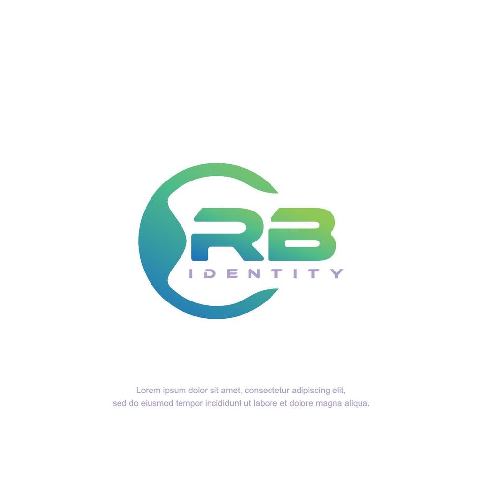 RB Initial letter circular line logo template vector with gradient color blend