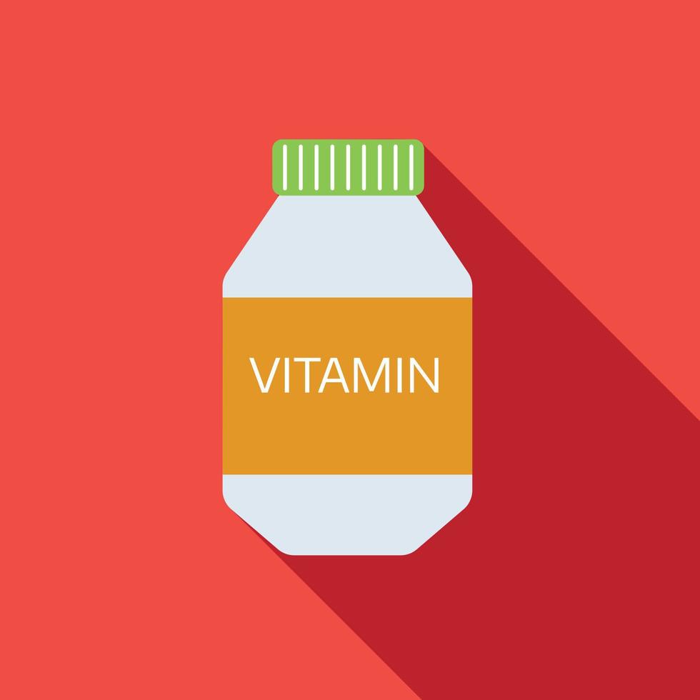 icono plano de vitamina vector