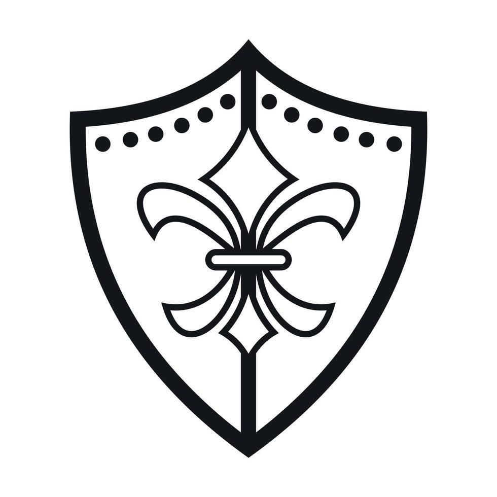 Old shield icon simple vector. Metal crest vector