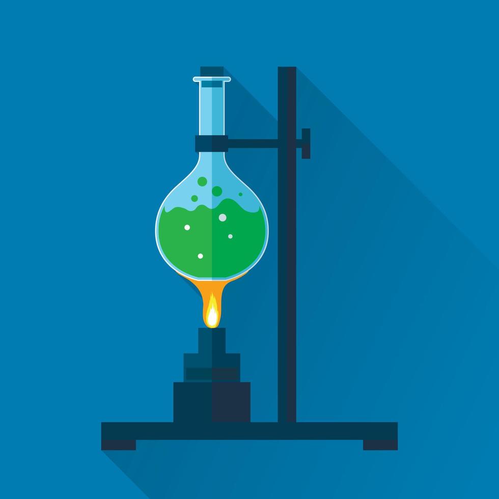 Chemistry tube on lab burner vector