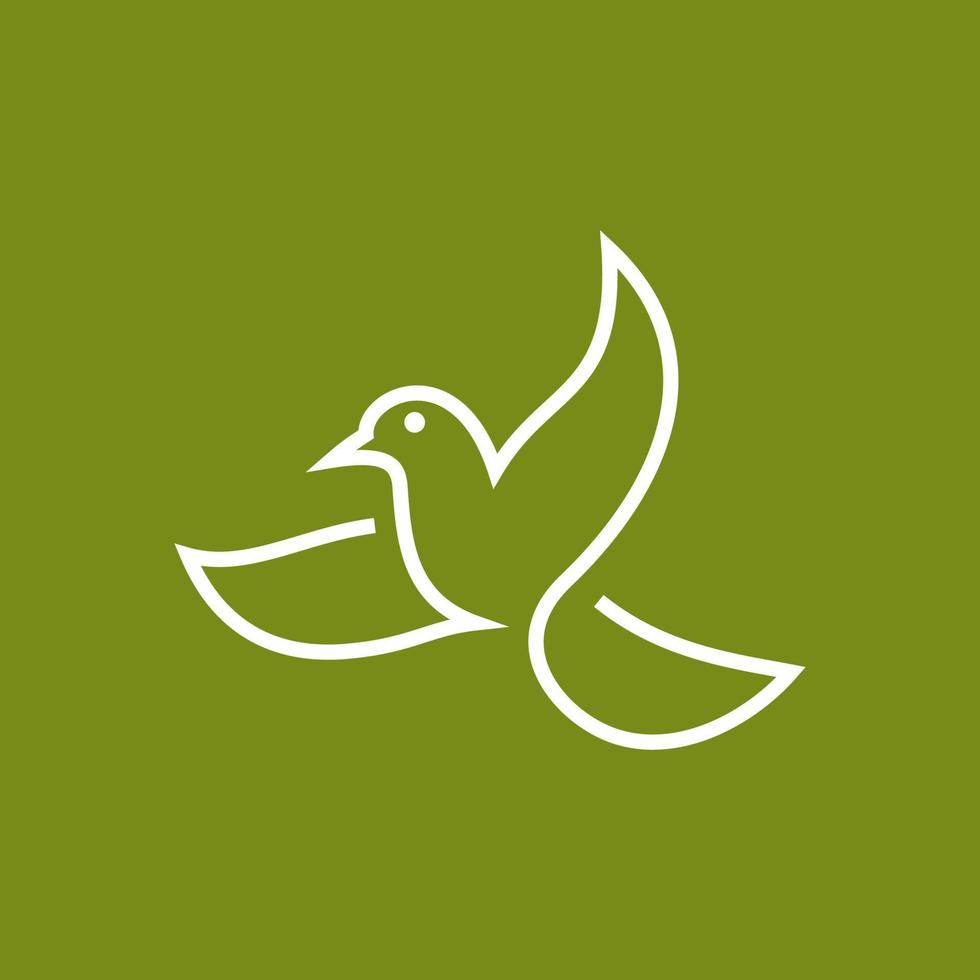 icono de logotipo de arte de línea de pájaro y plantilla de vector de símbolo