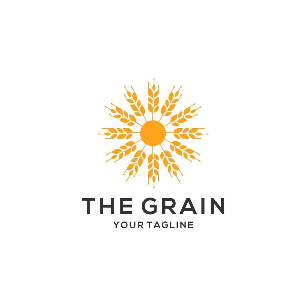 Wheat Grain Agriculture Logo Design Vector Template