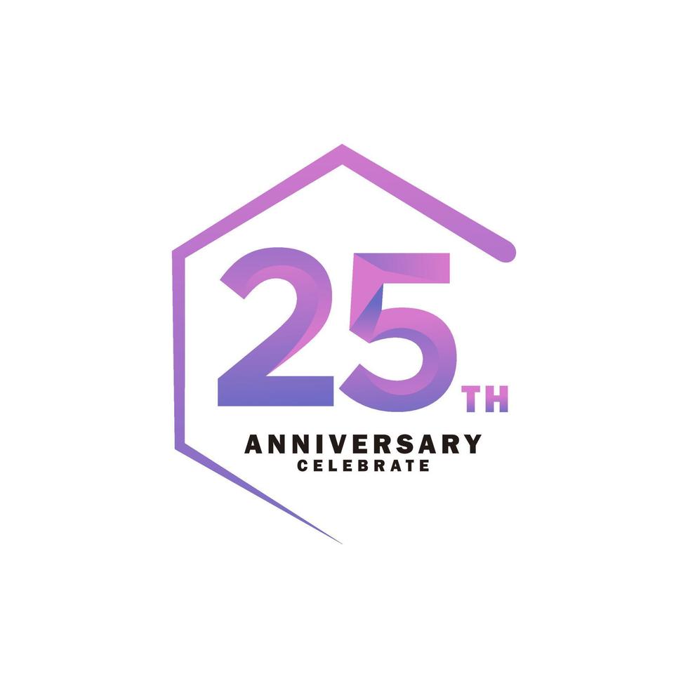 25 years golden anniversary logo template vector