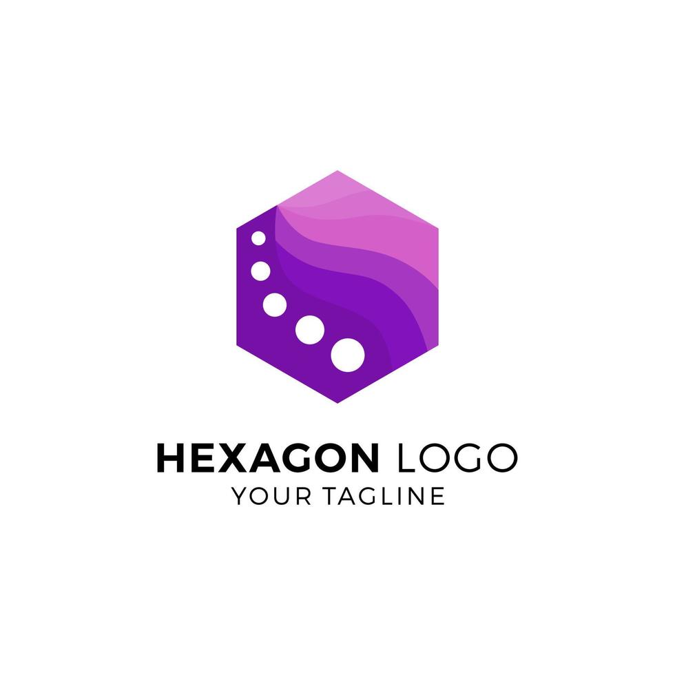 Ilustración de vector de diseño de logotipo hexagonal colorido