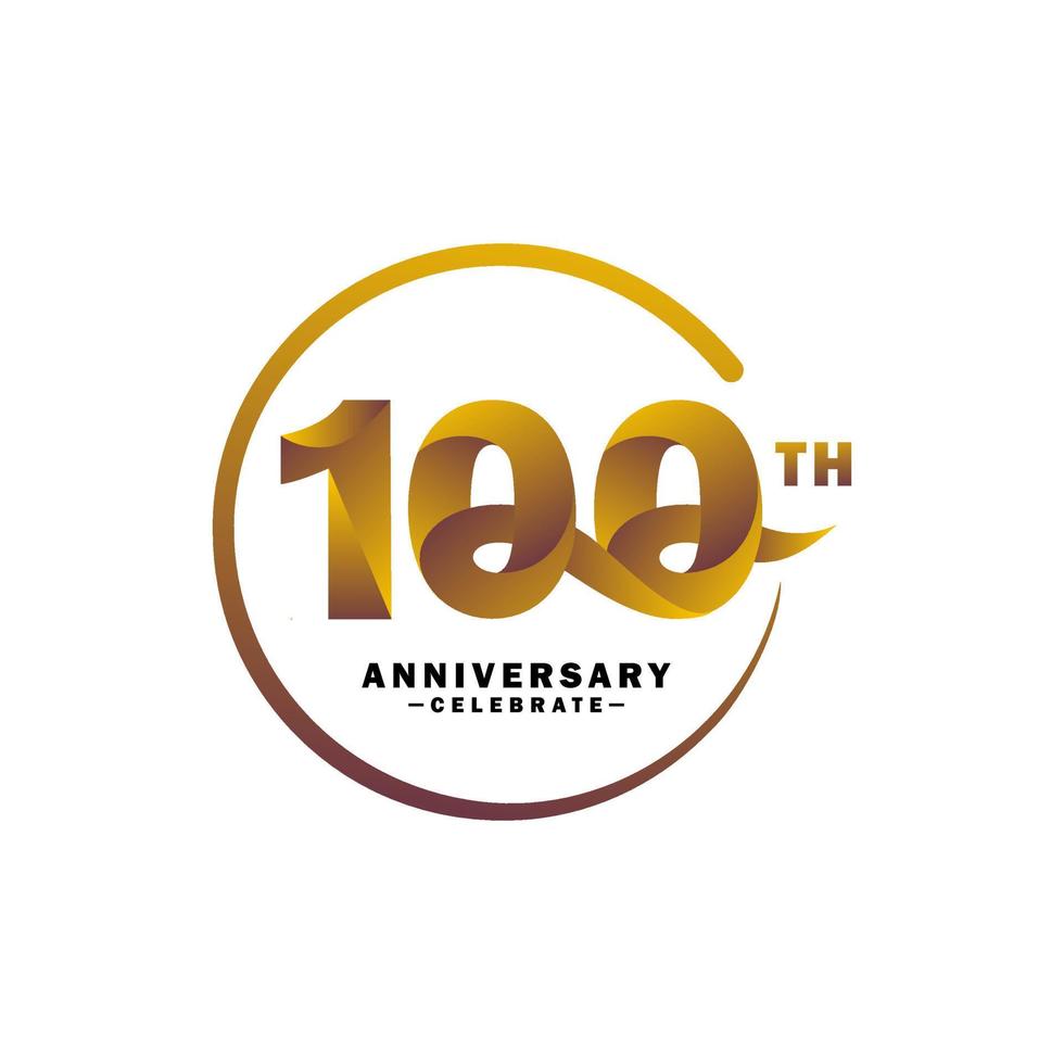 100 years golden anniversary logo template vector