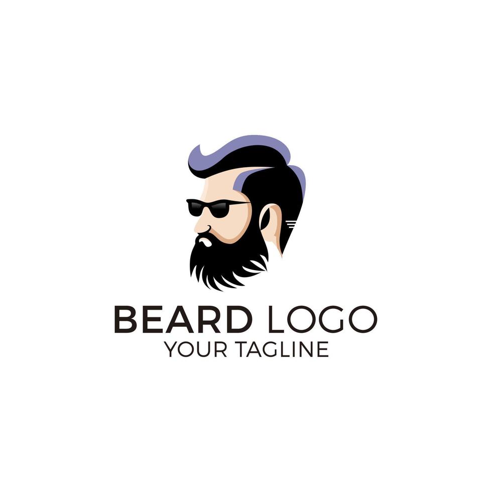 Ilustración de vector de logotipo de hombre de barba