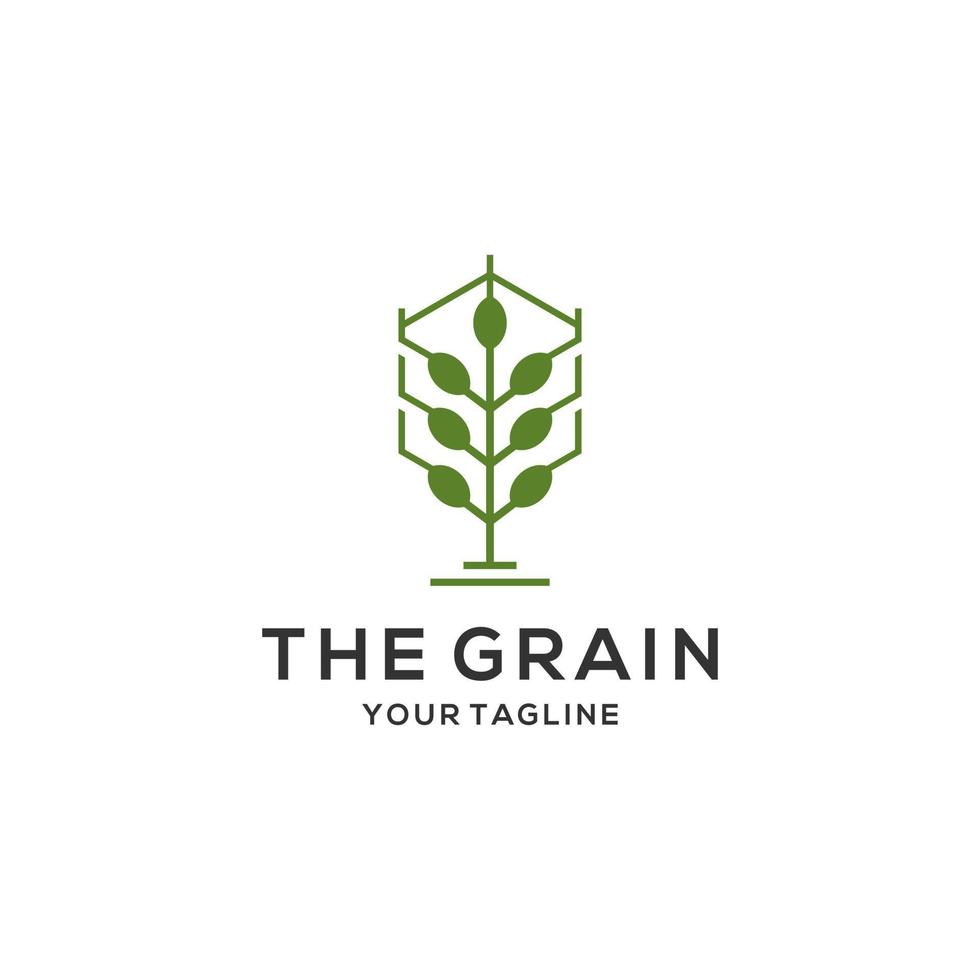 Wheat Grain Agriculture Logo Design Vector Template