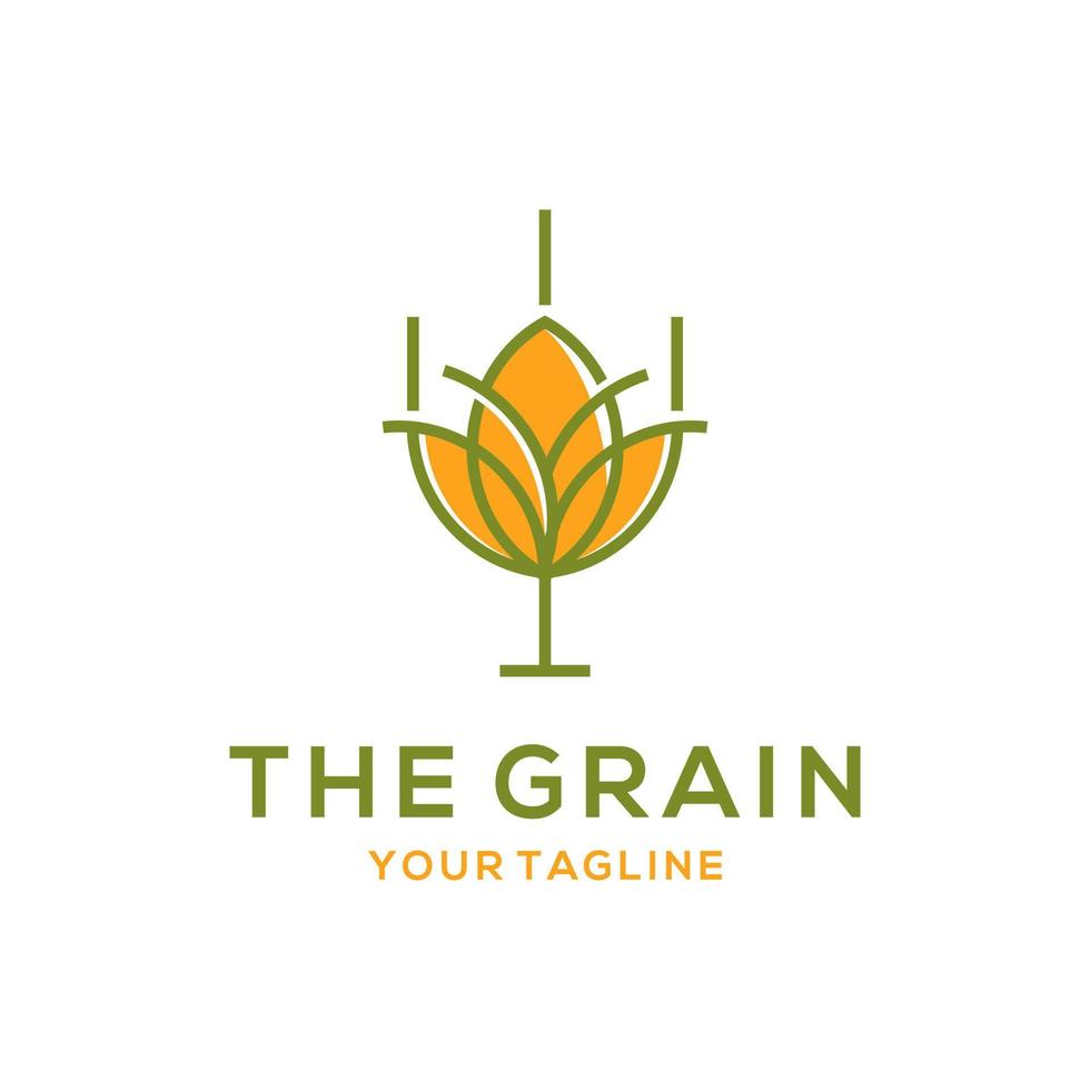 Wheat Grain Agriculture Logo Design Vector Template