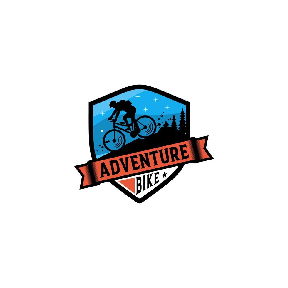 plantilla de vector de diseño de logotipo de bicicleta de montaña