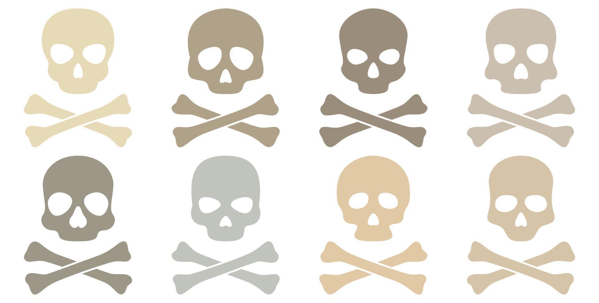 Set of Skull and Crossbones isolated on white background vector