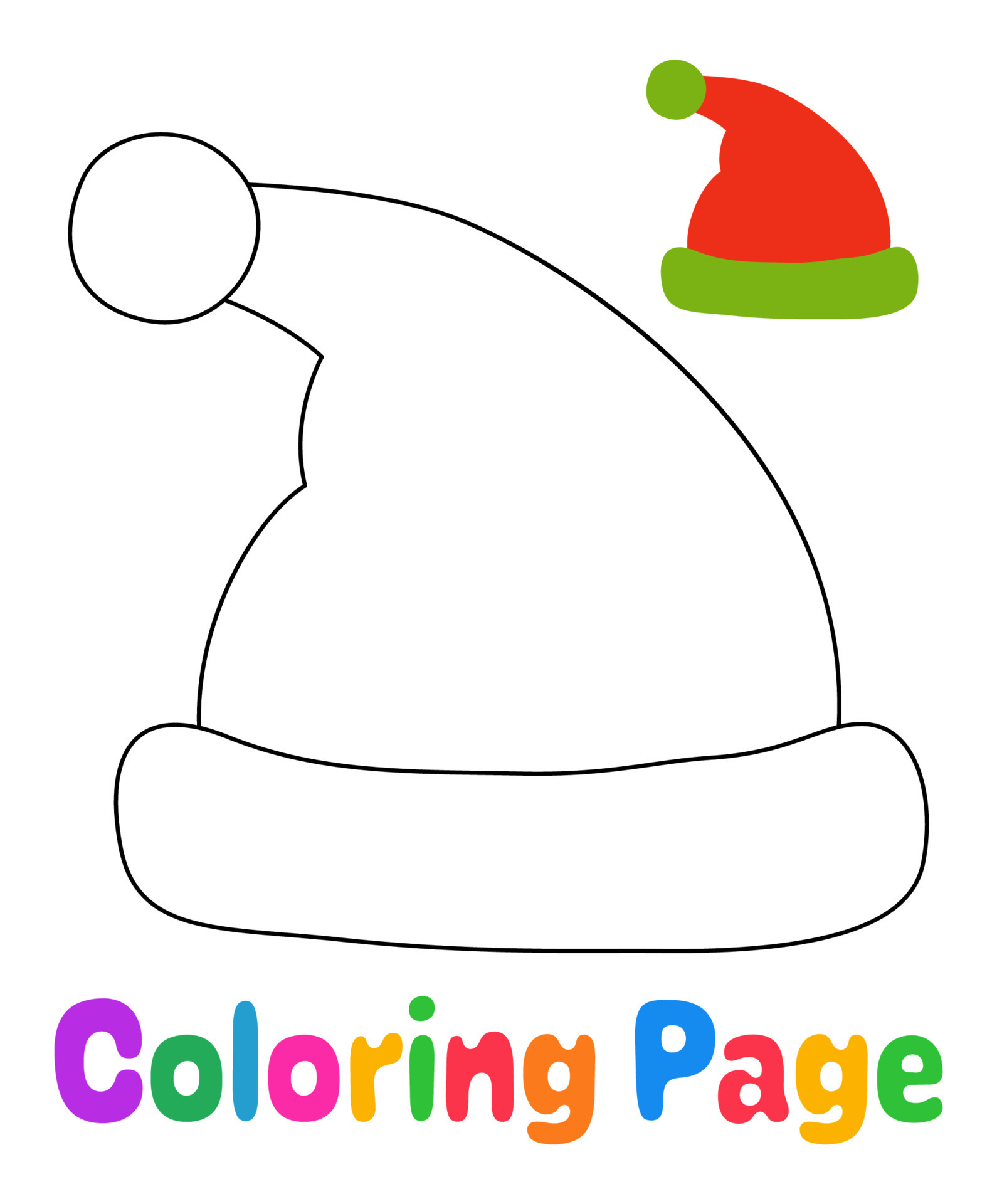 coloring-page-with-elf-hat-for-kids-13971693-vector-art-at-vecteezy