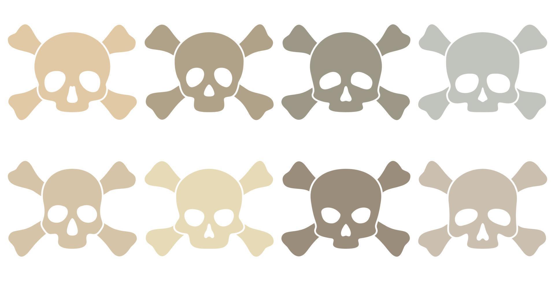 Set of Skull and Crossbones isolated on white background vector