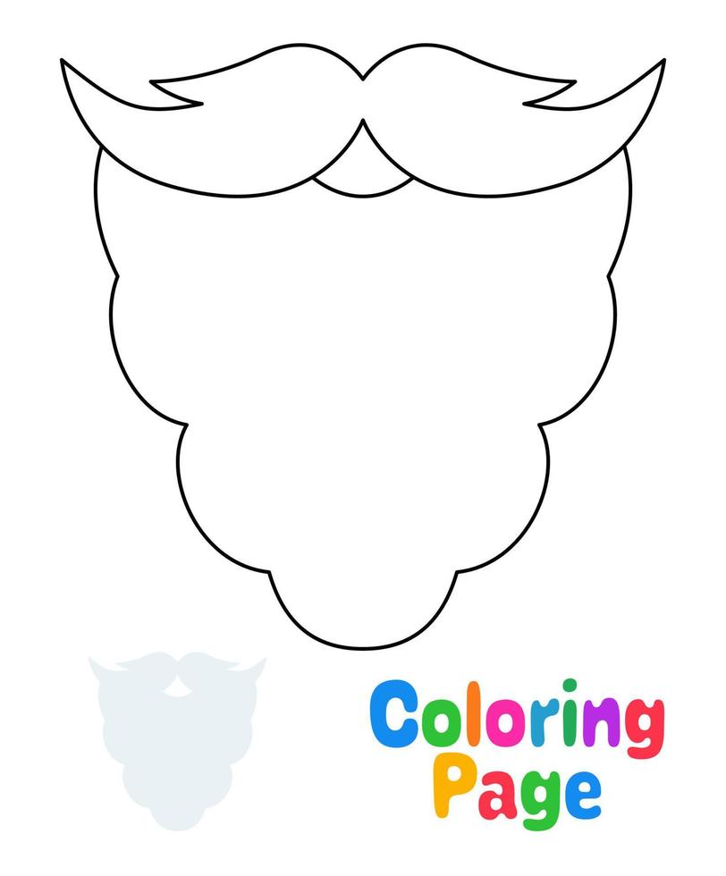 página para colorear con barba para niños vector