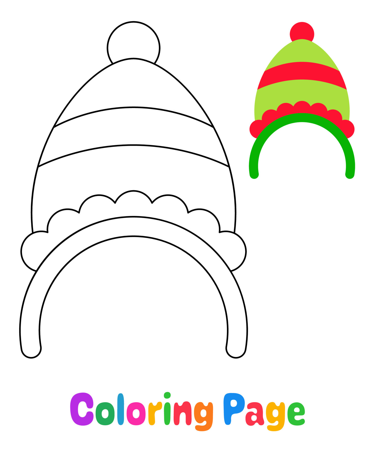 Christmas Hats Coloring Pages