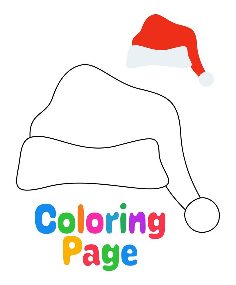 Coloring page with Elf hat for kids vector