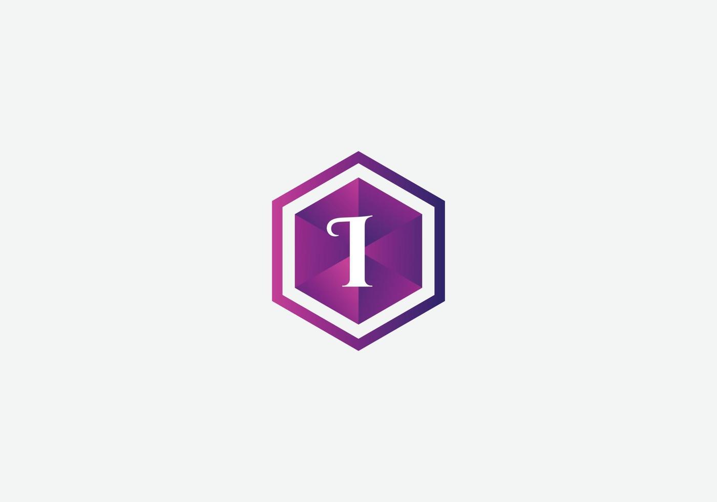 Abstract I letter modern initial lettermarks logo design vector