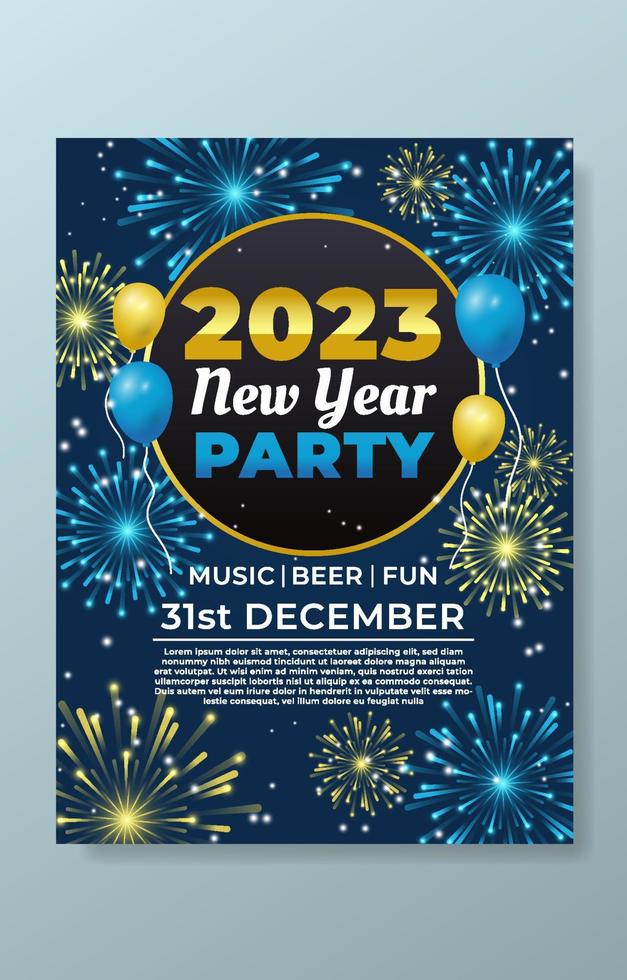 New Year Party Poster Template vector
