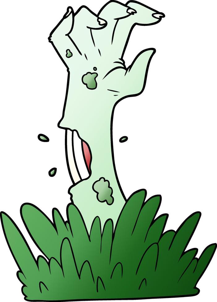Cartoon zombie rising vector